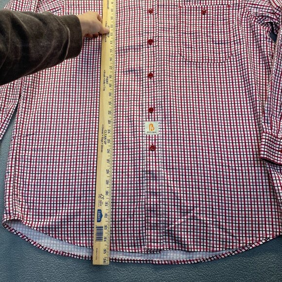 Bocomal FR Red Plaid NFPA 2112 CAT 2 Sz XL Flame Resistant Long Sleeve Button Up - Picture 5 of 16